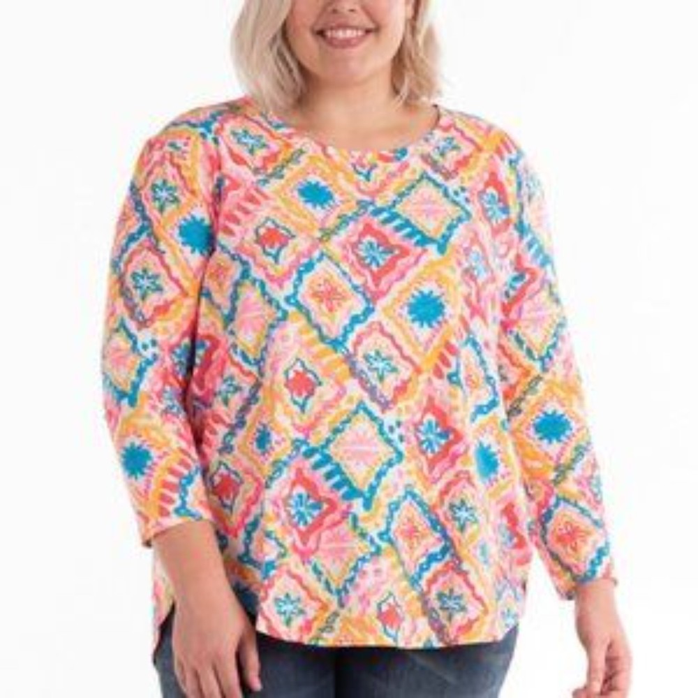 NWT Fresh Produce Marrakesh Catalina Top 3/4 Sleeve Cotton tunic 3X